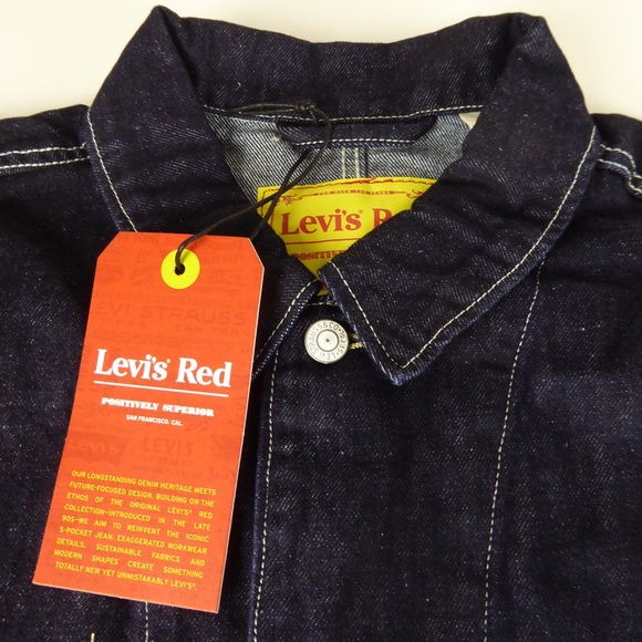 Levi’s Engineered Coat Cotton Hemp Denim Jacket Red Positively Superior NWT - Picture 3 of 14